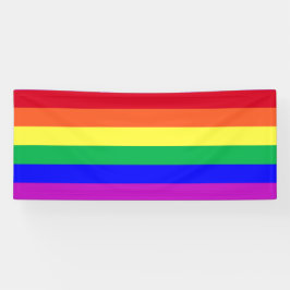 Levendige Kleuren LGBTQ Klassieke Regenboog Strepe Spandoek