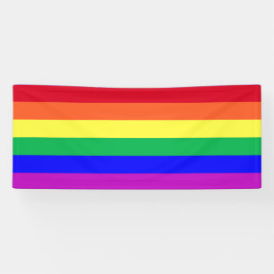 Levendige Kleuren LGBTQ Klassieke Regenboog Strepe Spandoek