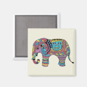 Levendige kleuren Mandala Elephant Magneet (Voorkant / Achterkant)