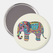 Levendige kleuren Mandala Elephant Magnet (Voorkant / Achterkant)