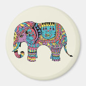 Levendige kleuren Mandala Elephant Magnet (Voorkant)
