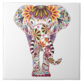 Levendige kleuren Mandala Elephant Tegeltje (Voorkant)