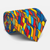 Levendige kleuren mozaïek patroon stropdas (Opgerold)