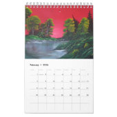 Levendige kleuren Oorspronkelijke acrylverf Kalender (Feb 2026)