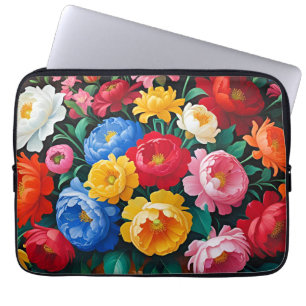 Levendige kleuren, opvallende bloemen, laptop sleeve