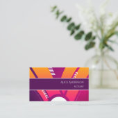 Levendige kleuren oranje paarse vrouwelijke kleurr visitekaartje (Staand voorkant)