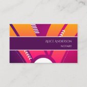 Levendige kleuren oranje paarse vrouwelijke kleurr visitekaartje (Voorkant)