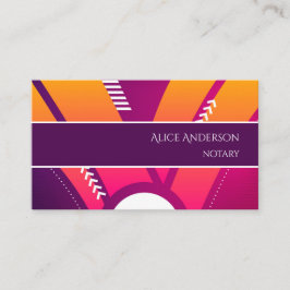 Levendige kleuren oranje paarse vrouwelijke kleurr visitekaartje