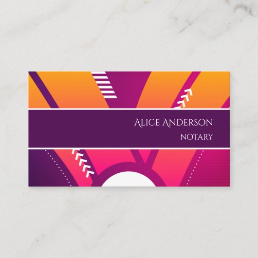 Levendige kleuren oranje paarse vrouwelijke kleurr visitekaartje (Voorkant)