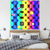 Levendige kleuren patroon canvas afdruk (Insitu (Slaapkamer))