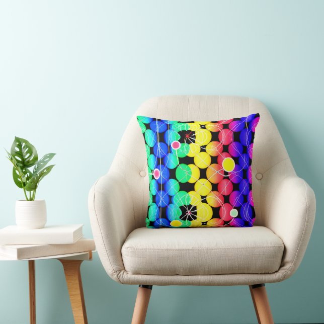 Levendige kleuren patroon kussen (Stoel)
