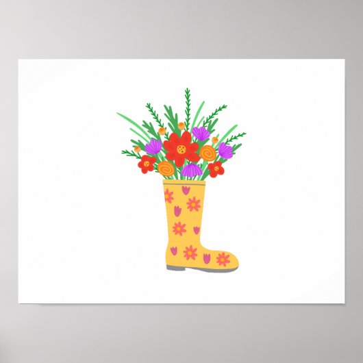 Levendige kleuren Planten in Boots Poster (Voorkant)