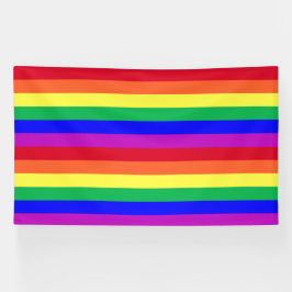 Levendige kleuren Rainbow Stripes LGBT Party Achte Spandoek