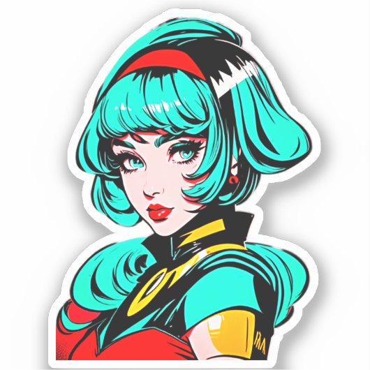 Levendige kleuren & Retro Comic - Pop Art Manga Me Sticker (Voorkant)