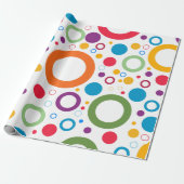 Levendige kleuren ringen cadeaupapier (Uitgerold)