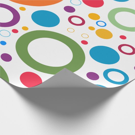 Levendige kleuren ringen cadeaupapier (Hoek)