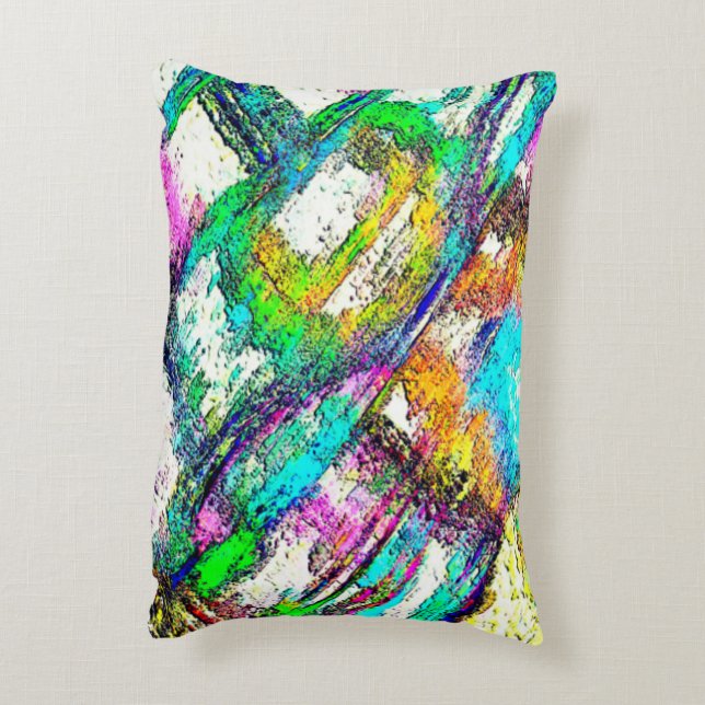 Levendige kleuren - Rustisch en ruw als ruw Accent Kussen (Achterkant (Verticaal))