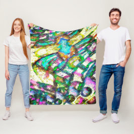 Levendige kleuren - Rustisch en ruw als ruw Fleece Deken