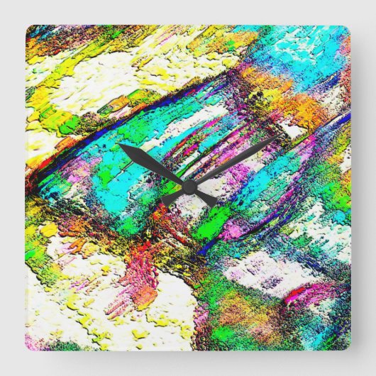 Levendige kleuren - Rustisch en ruw als ruw Vierkante Klok (Voorkant)