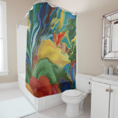 Levendige kleuren spatten abstracte kunst douchegordijn (In situ)