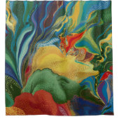 Levendige kleuren spatten abstracte kunst douchegordijn (Voorkant)