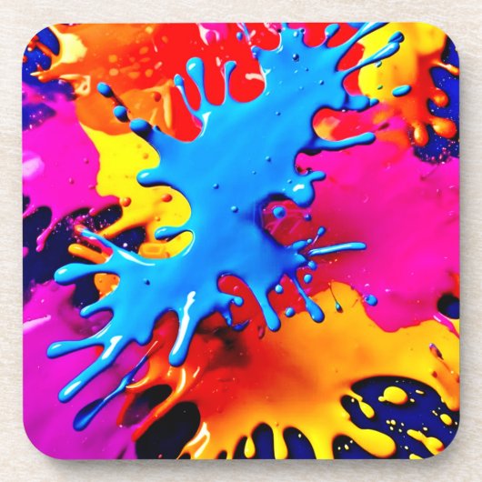 Levendige kleuren Splash Art Bier Onderzetter (Voorkant)
