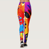 Levendige kleuren Splash Art Leggings (Achterkant)