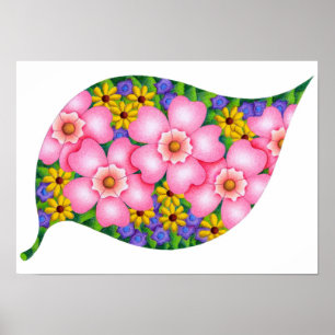 Levendige kleuren van bloemen. poster