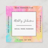 Levendige kleuren van Dell Social Media Manager Co Vierkante Visitekaartje (Voorkant)