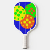 Levendige kleuren van pickleballs & court paddle. pickleball paddle (Achterkant)