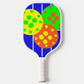 Levendige kleuren van pickleballs & peddelveld. pickleball paddle