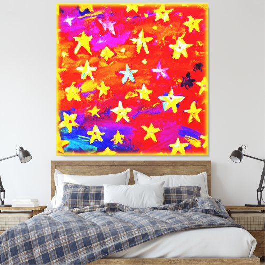 Levendige kleuren van sterren. Bestel nu Canvas Afdruk (Insitu (Slaapkamer))