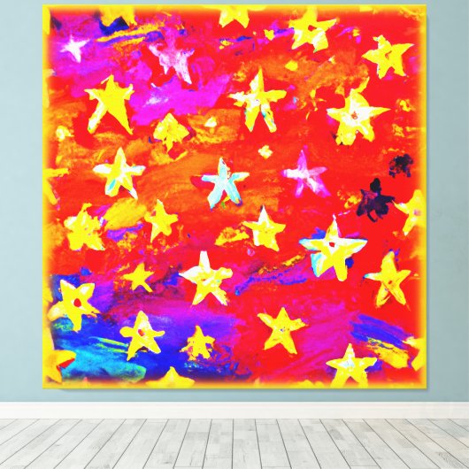 Levendige kleuren van sterren. Bestel nu Canvas Afdruk (Insitu (Houten vloer))