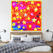 Levendige kleuren van sterren. Bestel nu Canvas Afdruk (Insitu (Slaapkamer))