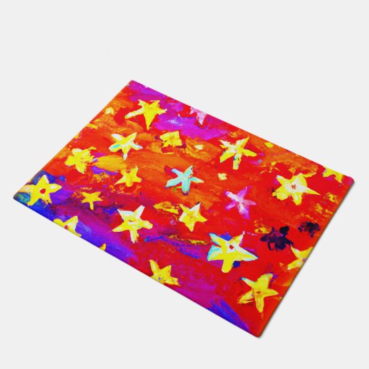 Levendige kleuren van sterren. Bestel nu Deurmat (Schuin)