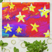 Levendige kleuren van sterren. Bestel nu Theedoek (Gevouwen)