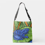 Levendige kleuren voor het schilderen van blauwe k crossbody tas (Achterkant)