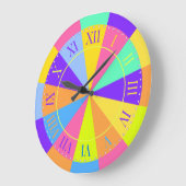 Levendige kleuren wiel Big Roman Numals Grote Klok (Hoek)