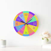 Levendige kleuren wiel Big Roman Numals Grote Klok (Huis)