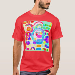 Levendige kleuren willekeurig patroon t-shirt