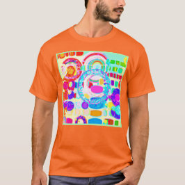 Levendige kleuren willekeurig patroon t-shirt