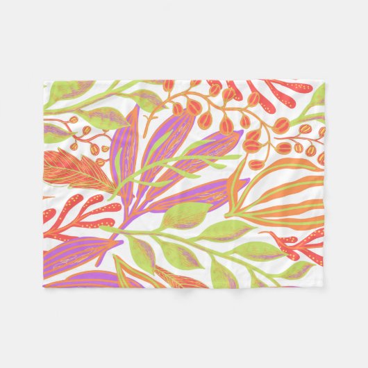 Levendige kleurenafdruk fleece deken (Voorkant (Horizontaal))