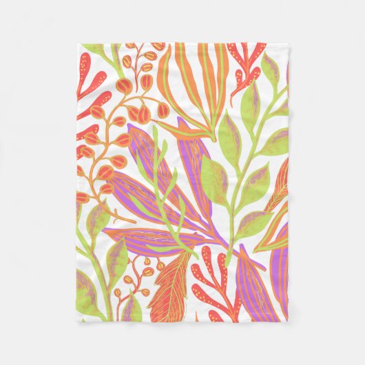 Levendige kleurenafdruk fleece deken (Voorkant)