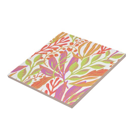 Levendige kleurenafdruk tegeltje (Zijkant)