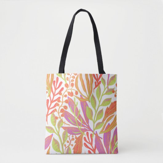 Levendige kleurenafdruk tote bag (Voorkant)
