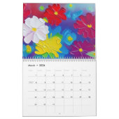 Levendige kleurenbloemen Schilderkalender Kalender (Mar 2026)
