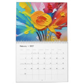 Levendige kleurenbloemen Schilderkalender Kalender (Feb 2027)