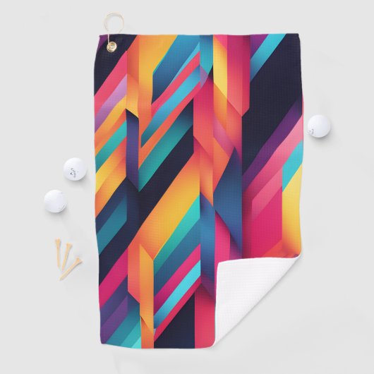 Levendige kleurenblokken golfhanddoek (Insitu)