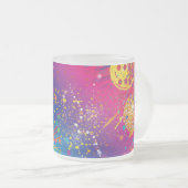 Levendige kleurenFusie Abstract met Splashes artie Matglas Koffiemok (Voorkant rechts)