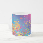 Levendige kleurenFusie Abstract met Splashes artie Matglas Koffiemok (Voorkant links)